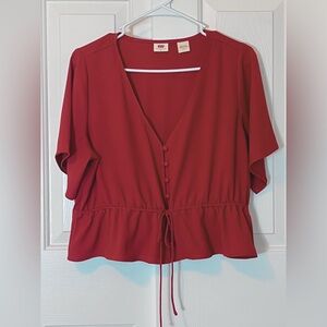 Levi’s Short Sleeve Blouse, Rustic Red, size M, never worn